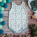 Load image into Gallery viewer, Cuffed Romper - Wildflower Rabbit
